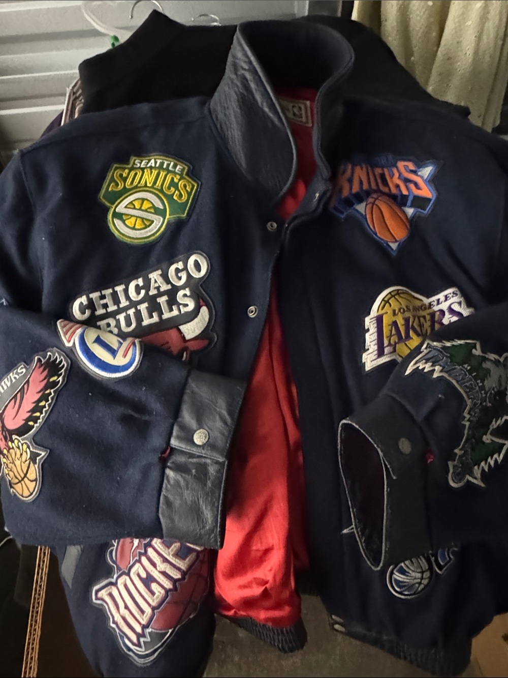 Hamilton Red and Navy Satin-Lined Jacket with Gold Embroidered Label